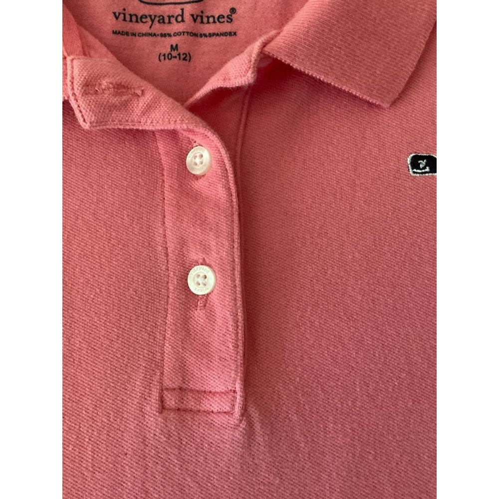 Vineyard Vines Kids Girls Pink Button Up Collared Shirt Dress Ruffled M 10 12 - Picture 3 of 7